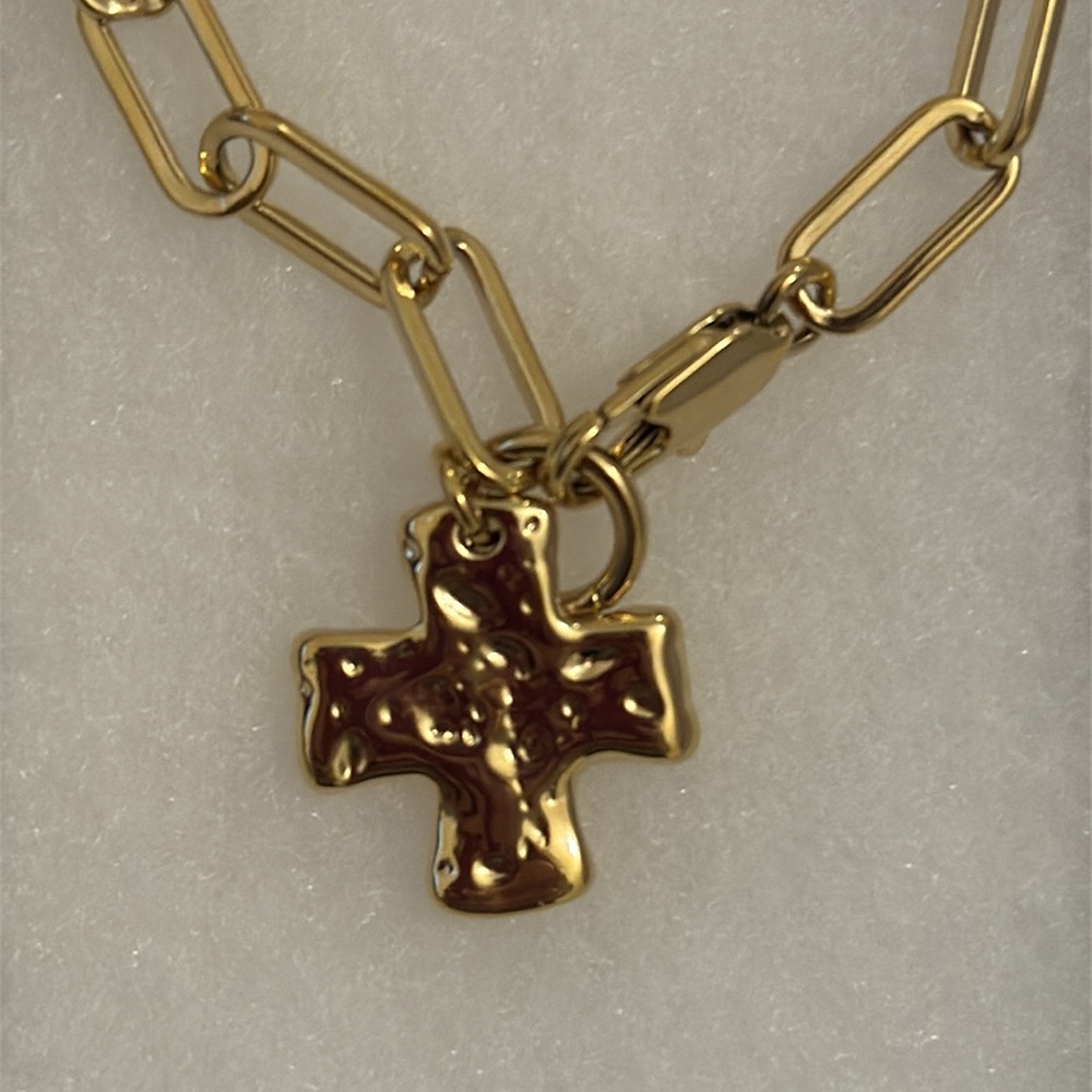 James Michelle chunky cross chain bracelet